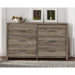 Amherst 6-Drawer Gray Oak Dresser by Ameriwood Home -Deals HOMESTYLES Store gray oak ameriwood home dressers 5758337com c3 1000