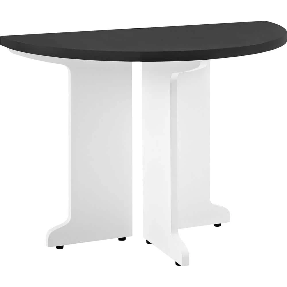 Mansfield Gray and White Peninsula Computer Desk by Ameriwood Home 1 Mansfield Gray and White Peninsula Computer Desk by Ameriwood Home