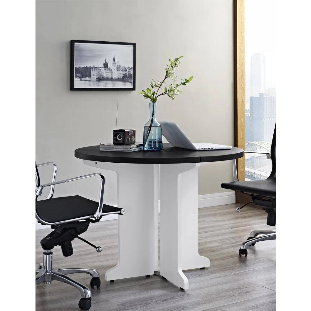 Mansfield Gray and White Peninsula Computer Desk by Ameriwood Home 5 Mansfield Gray and White Peninsula Computer Desk by Ameriwood Home - Image 5
