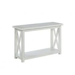 Seaside 48 in. White Standard Rectangle Wood Console Table with Storage by HOMESTYLES