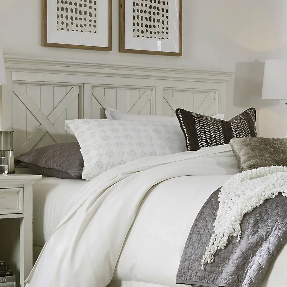 Seaside Lodge Hand Rubbed White Queen Headboard by HOMESTYLES 10 Seaside Lodge Hand Rubbed White Queen Headboard by HOMESTYLES - Image 10
