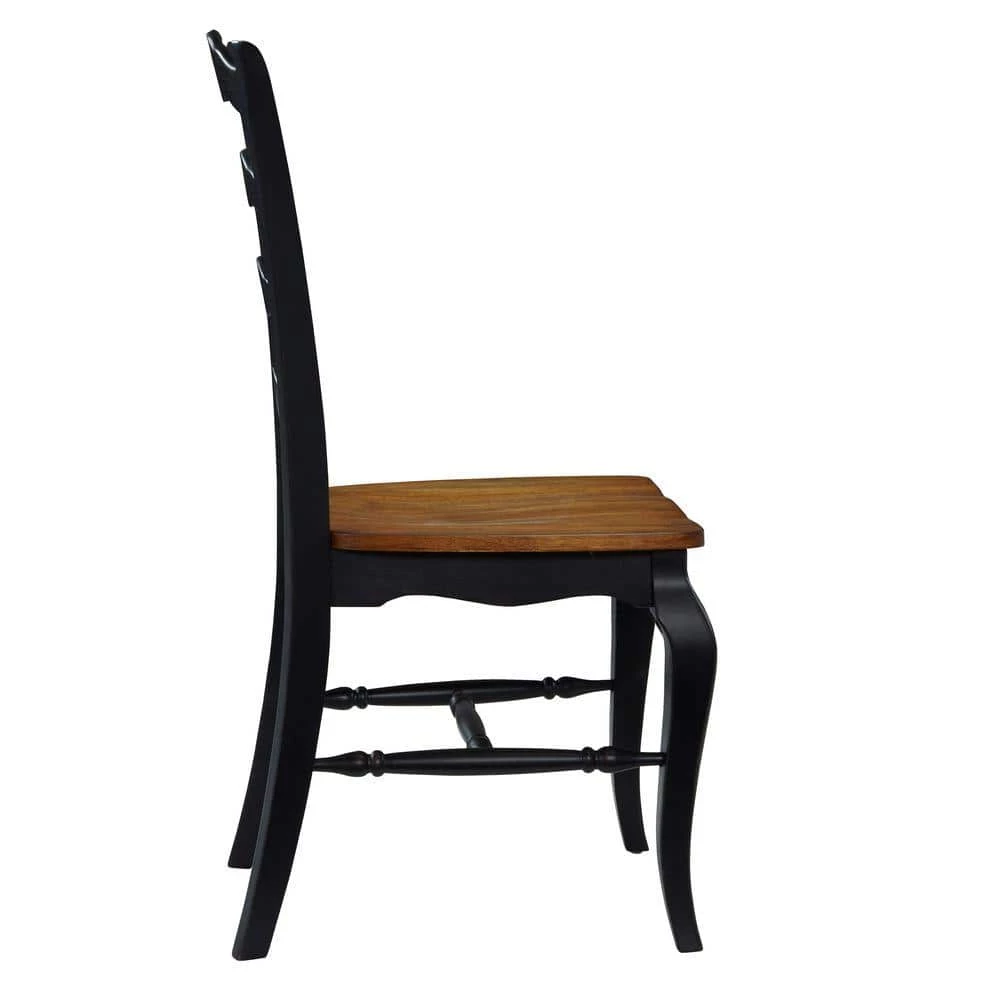 French Countryside Rubbed Black Oak Dining Chair (Set of 2) by HOMESTYLES 3 French Countryside Rubbed Black Oak Dining Chair (Set of 2) by HOMESTYLES - Image 3