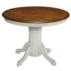 French Countryside Oak and Rubbed White Dining Table by HOMESTYLES