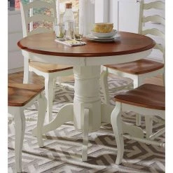 French Countryside Oak and Rubbed White Dining Table by HOMESTYLES 11 French Countryside Oak and Rubbed White Dining Table by HOMESTYLES -Deals HOMESTYLES Store heavily rubbed white finish homestyles kitchen dining tables 5518 30 c3 1000