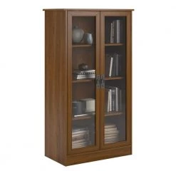 Lockwood 53.06 in. Inspire Cherry Wood 4-shelf Standard Bookcase with Adjustable Shelves by Ameriwood Home -Deals HOMESTYLES Store inspire cherry ameriwood home bookcases bookshelves hd62873 77 1000