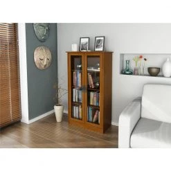 Lockwood 53.06 in. Inspire Cherry Wood 4-shelf Standard Bookcase with Adjustable Shelves by Ameriwood Home -Deals HOMESTYLES Store inspire cherry ameriwood home bookcases bookshelves hd62873 a0 1000