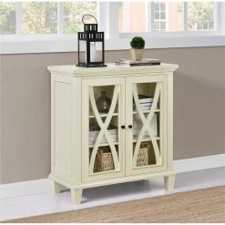 Satinwood Ivory Storage Cabinet by Ameriwood Home -Deals HOMESTYLES Store ivory finish ameriwood home accent cabinets hd54837 31 1000