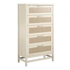 Leeland 5-Drawer Ivory Oak with Faux Rattan Chest of-Drawers (55.63 in. x 31.65 in. x 15.67 in.) by Ameriwood Home 14 Leeland 5-Drawer Ivory Oak with Faux Rattan Chest of-Drawers (55.63 in. x 31.65 in. x 15.67 in.) by Ameriwood Home -Deals HOMESTYLES Store ivory oak ameriwood home chest of drawers hd71950 40 1000