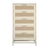 Leeland 5-Drawer Ivory Oak with Faux Rattan Chest of-Drawers (55.63 in. x 31.65 in. x 15.67 in.) by Ameriwood Home