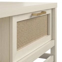 Leeland 19.49 in. Ivory Oak Rectangular with Faux Rattan MDF Coffee Table by Ameriwood Home -Deals HOMESTYLES Store ivory oak ameriwood home coffee tables hd73171 77 1000