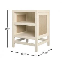 Leeland 19.49 in. Ivory Oak End Table with Faux Rattan by Ameriwood Home -Deals HOMESTYLES Store ivory oak ameriwood home end side tables hd24889 40 1000