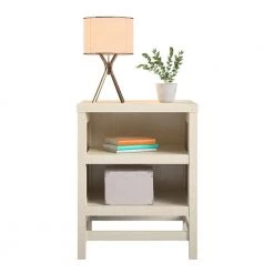 Leeland 19.49 in. Ivory Oak End Table with Faux Rattan by Ameriwood Home -Deals HOMESTYLES Store ivory oak ameriwood home end side tables hd24889 4f 1000