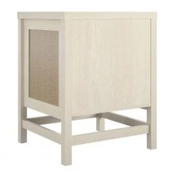 Leeland 19.49 in. Ivory Oak End Table with Faux Rattan by Ameriwood Home -Deals HOMESTYLES Store ivory oak ameriwood home end side tables hd24889 66 1000