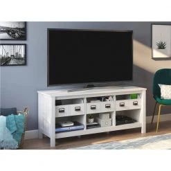 Wellshire 59 in. Ivory Oak Particle Board TV Stand with 3 Drawer Fits TVs Up to 64 in. with Cable Management by Ameriwood Home -Deals HOMESTYLES Store ivory oak ameriwood home tv stands hd53471 4f 1000