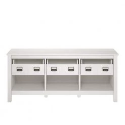 Wellshire 59 in. Ivory Oak Particle Board TV Stand with 3 Drawer Fits TVs Up to 64 in. with Cable Management by Ameriwood Home