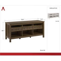 Wellshire 59 in. Ivory Oak Particle Board TV Stand with 3 Drawer Fits TVs Up to 64 in. with Cable Management by Ameriwood Home -Deals HOMESTYLES Store ivory oak ameriwood home tv stands hd53471 76 1000