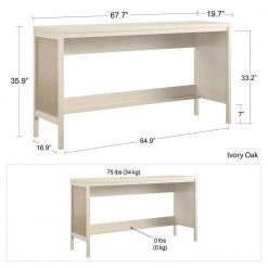 Leeland 67.7 in. Ivory Oak and Faux Rattan Console Table by Ameriwood Home 17 Leeland 67.7 in. Ivory Oak and Faux Rattan Console Table by Ameriwood Home -Deals HOMESTYLES Store ivory oak and faux rattan ameriwood home console tables hd03629 1f 1000