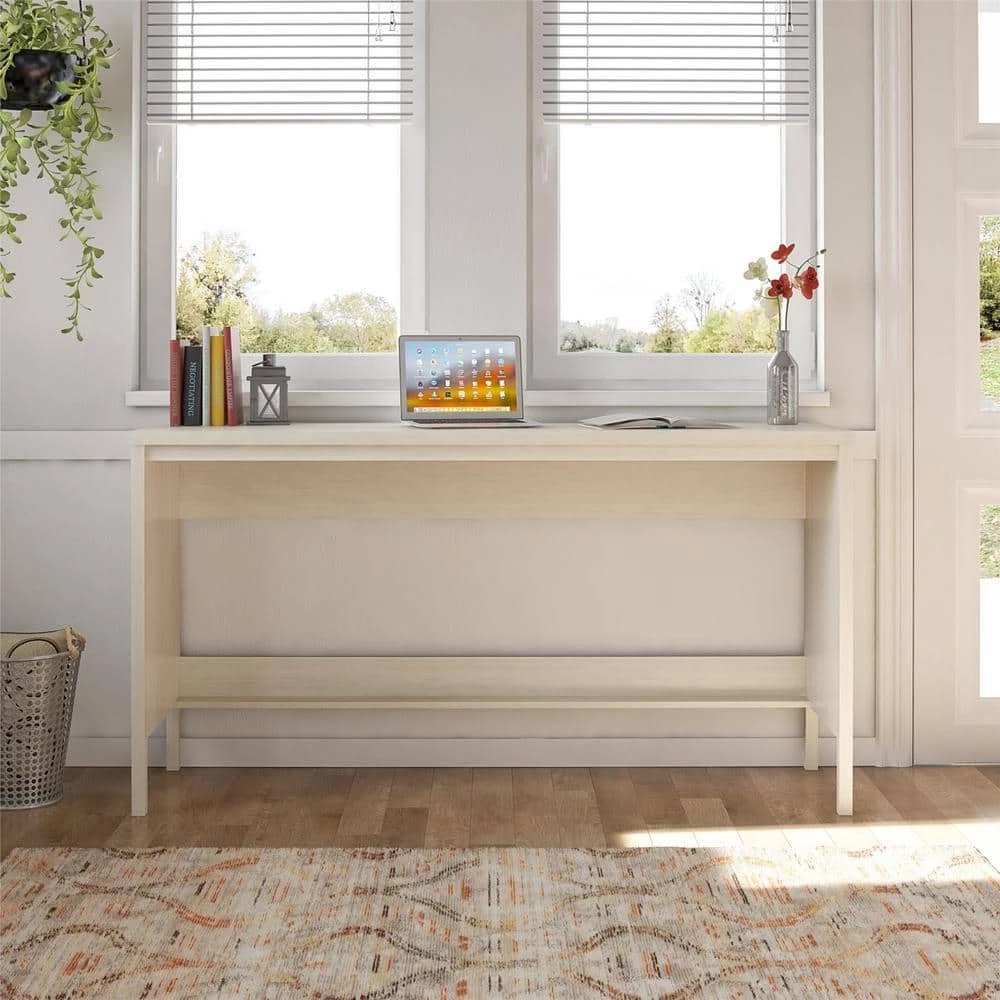 Leeland 67.7 in. Ivory Oak and Faux Rattan Console Table by Ameriwood Home 10 Leeland 67.7 in. Ivory Oak and Faux Rattan Console Table by Ameriwood Home - Image 10