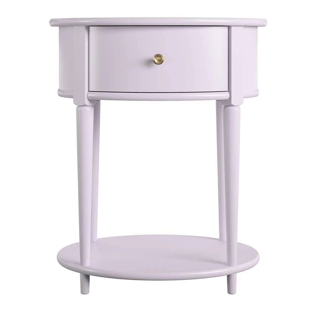 Abelia 21.6 in. Lavender Round End Table with Drawer and Shelf by Ameriwood Home 1 Abelia 21.6 in. Lavender Round End Table with Drawer and Shelf by Ameriwood Home
