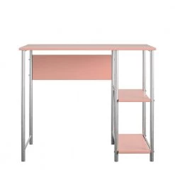 Meridian 36 in. Light Pink Student Computer Desk with 2-Shelves by Ameriwood Home