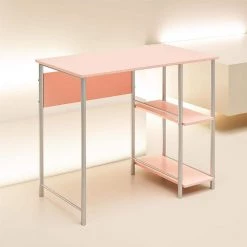 Meridian 36 in. Light Pink Student Computer Desk with 2-Shelves by Ameriwood Home -Deals HOMESTYLES Store light pink ameriwood home computer desks de24826 c3 1000