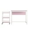 Bernay 36 in. Light Pink Desk with Rolling Cart Bundle by Ameriwood Home