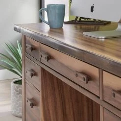 Forest Retreat 56 in. W Rectangular Live Teak Wood Brown Pedestal Desk by HOMESTYLES 10 Forest Retreat 56 in. W Rectangular Live Teak Wood Brown Pedestal Desk by HOMESTYLES -Deals HOMESTYLES Store live teak wood brown homestyles executive desks 5185 18 1f 1000