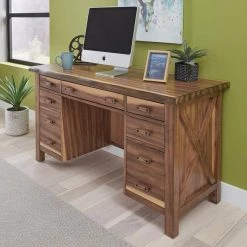 Forest Retreat 56 in. W Rectangular Live Teak Wood Brown Pedestal Desk by HOMESTYLES 11 Forest Retreat 56 in. W Rectangular Live Teak Wood Brown Pedestal Desk by HOMESTYLES -Deals HOMESTYLES Store live teak wood brown homestyles executive desks 5185 18 31 1000