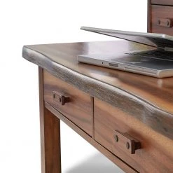 Forest Retreat 48 in. Live Teak Wood Brown Writing Desk and Hutch by HOMESTYLES -Deals HOMESTYLES Store live teak wood brown homestyles writing desks 5185 162 1f 1000