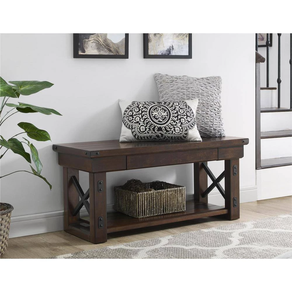 Forest Grove Mahogany Storage Bench by Ameriwood Home 9 Forest Grove Mahogany Storage Bench by Ameriwood Home - Image 9