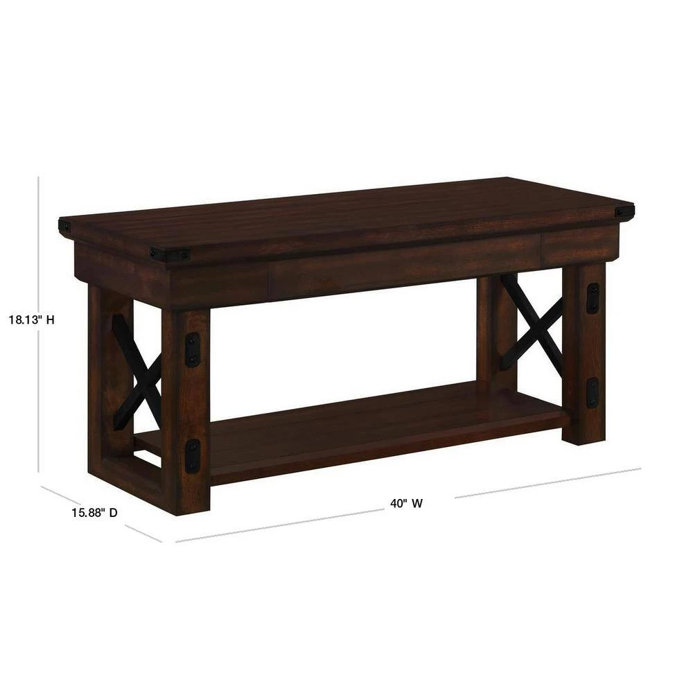 Forest Grove Mahogany Storage Bench by Ameriwood Home 3 Forest Grove Mahogany Storage Bench by Ameriwood Home - Image 3