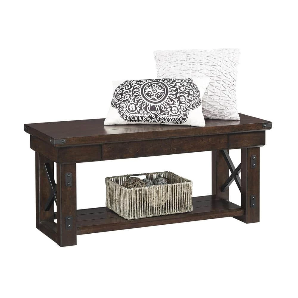 Forest Grove Mahogany Storage Bench by Ameriwood Home 2 Forest Grove Mahogany Storage Bench by Ameriwood Home - Image 2