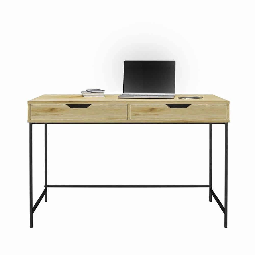 Wardlaw 47.63 Natural Desk with 2-Drawers by Ameriwood Home 6 Wardlaw 47.63 Natural Desk with 2-Drawers by Ameriwood Home - Image 6