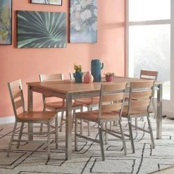 Sheffield Natural Whitewashed 7-Piece Dining Set by HOMESTYLES