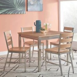 Sheffield Natural Whitewashed 5-Piece Dining Set by HOMESTYLES