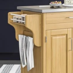 Create-a-Cart Natural Kitchen Cart With Stainless Top by HOMESTYLES -Deals HOMESTYLES Store natural with stainless top homestyles kitchen carts 9200 1012 44 1000