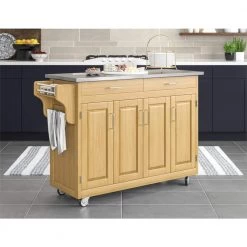 Create-a-Cart Natural Kitchen Cart With Stainless Top by HOMESTYLES -Deals HOMESTYLES Store natural with stainless top homestyles kitchen carts 9200 1012 76 1000