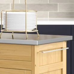 Create-a-Cart Natural Kitchen Cart With Stainless Top by HOMESTYLES -Deals HOMESTYLES Store natural with stainless top homestyles kitchen carts 9200 1012 a0 1000