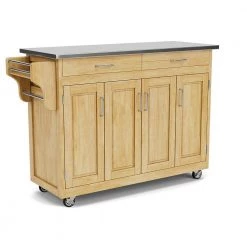 Create-a-Cart Natural Kitchen Cart With Stainless Top by HOMESTYLES -Deals HOMESTYLES Store natural with stainless top homestyles kitchen carts 9200 1012 c3 1000