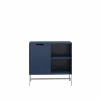 Wardlaw 30 in. Navy Bookcase with 3-Shelves and Door by Ameriwood Home