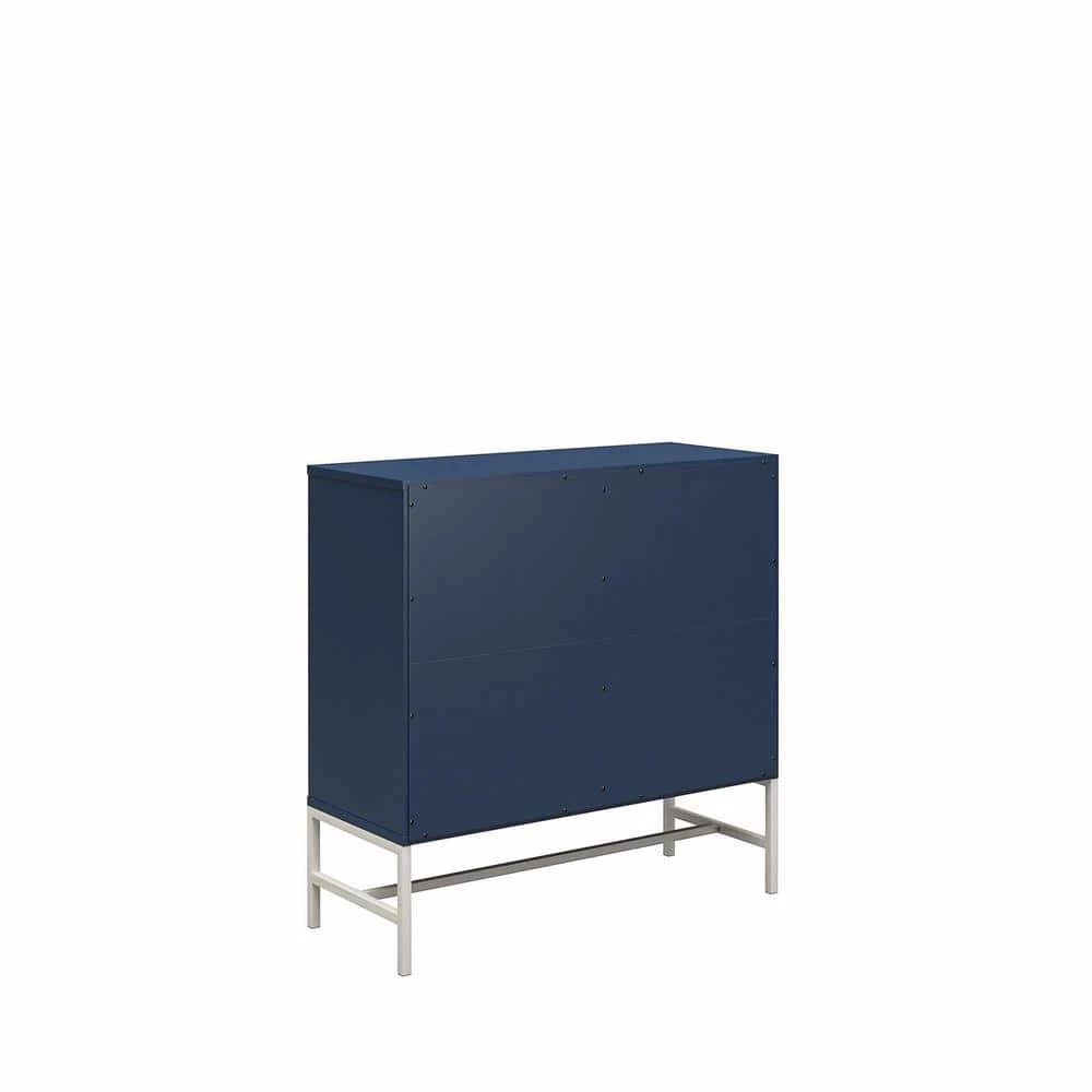 Wardlaw 30 in. Navy Bookcase with 3-Shelves and Door by Ameriwood Home 4 Wardlaw 30 in. Navy Bookcase with 3-Shelves and Door by Ameriwood Home - Image 4