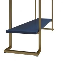 Hailey 39.37 in. Navy Console Table with 3-Open Shelves and Metal Frame by Ameriwood Home -Deals HOMESTYLES Store navy ameriwood home console tables hd77498 1d 1000