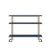 Hailey 39.37 in. Navy Console Table with 3-Open Shelves and Metal Frame by Ameriwood Home