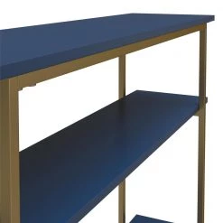 Hailey 39.37 in. Navy Console Table with 3-Open Shelves and Metal Frame by Ameriwood Home -Deals HOMESTYLES Store navy ameriwood home console tables hd77498 a0 1000