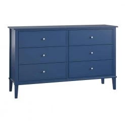 Queensbury 6-Drawer in Navy Dresser 33.5 in. H x 55.3 in. W x 16.1 in. D by Ameriwood Home -Deals HOMESTYLES Store navy ameriwood home dressers hd46629 40 1000
