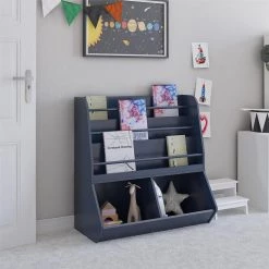 Lauren 36.3 in. Navy 3-Shelf Bookcase and Toy Storage by Ameriwood Home -Deals HOMESTYLES Store navy ameriwood home kids bookshelves hd99180 31 1000