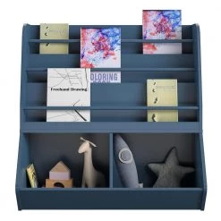 Lauren 36.3 in. Navy 3-Shelf Bookcase and Toy Storage by Ameriwood Home -Deals HOMESTYLES Store navy ameriwood home kids bookshelves hd99180 c3 1000