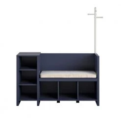 Nathan Navy Storage Bench and Coat Rack by Ameriwood Home