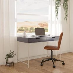 Wardlaw 47.63 Navy Desk with 2-Drawers by Ameriwood Home -Deals HOMESTYLES Store navy ameriwood home writing desks de08294 31 1000