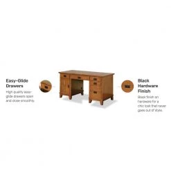 Arts and Crafts 58 in. Rectangular Oak 5-Drawer Computer Desk by HOMESTYLES -Deals HOMESTYLES Store oak homestyles executive desks 5180 18 1f 1000